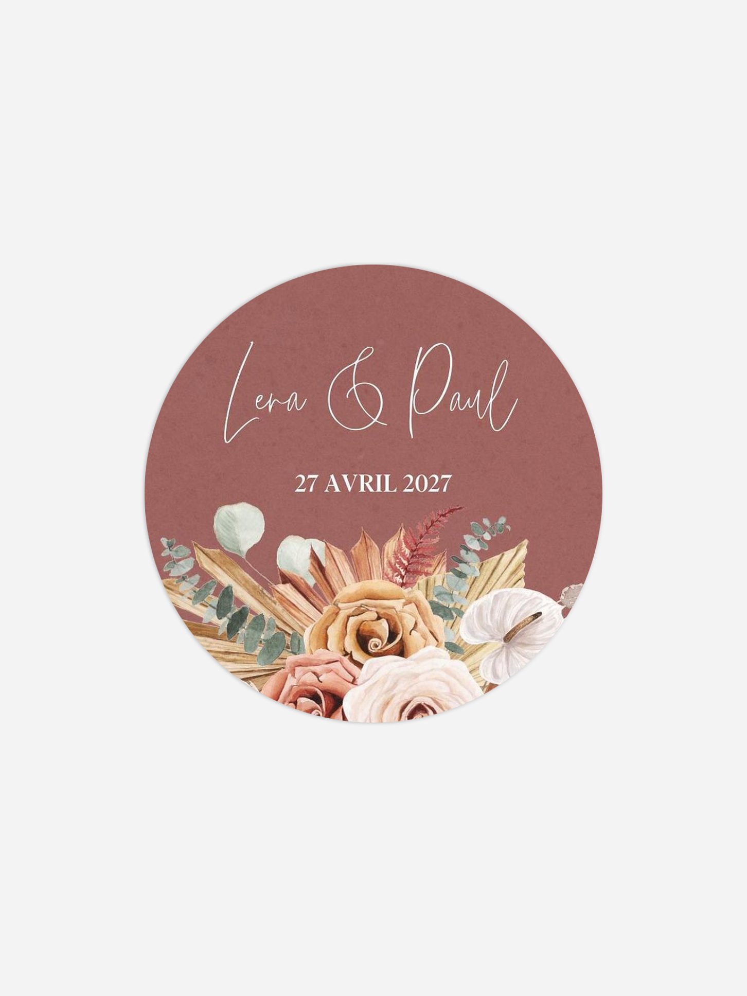 Étiquette cadeau mariage Esprit bohémien