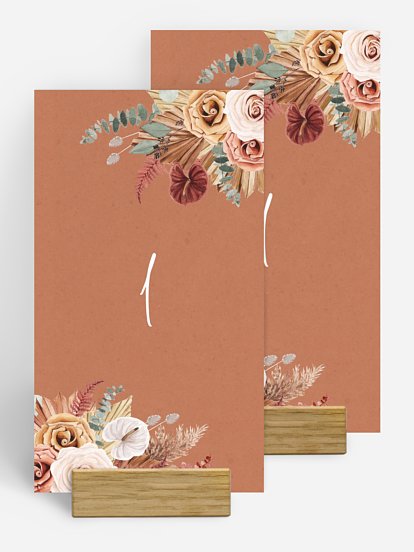 Numéro de table mariage Esprit bohémien