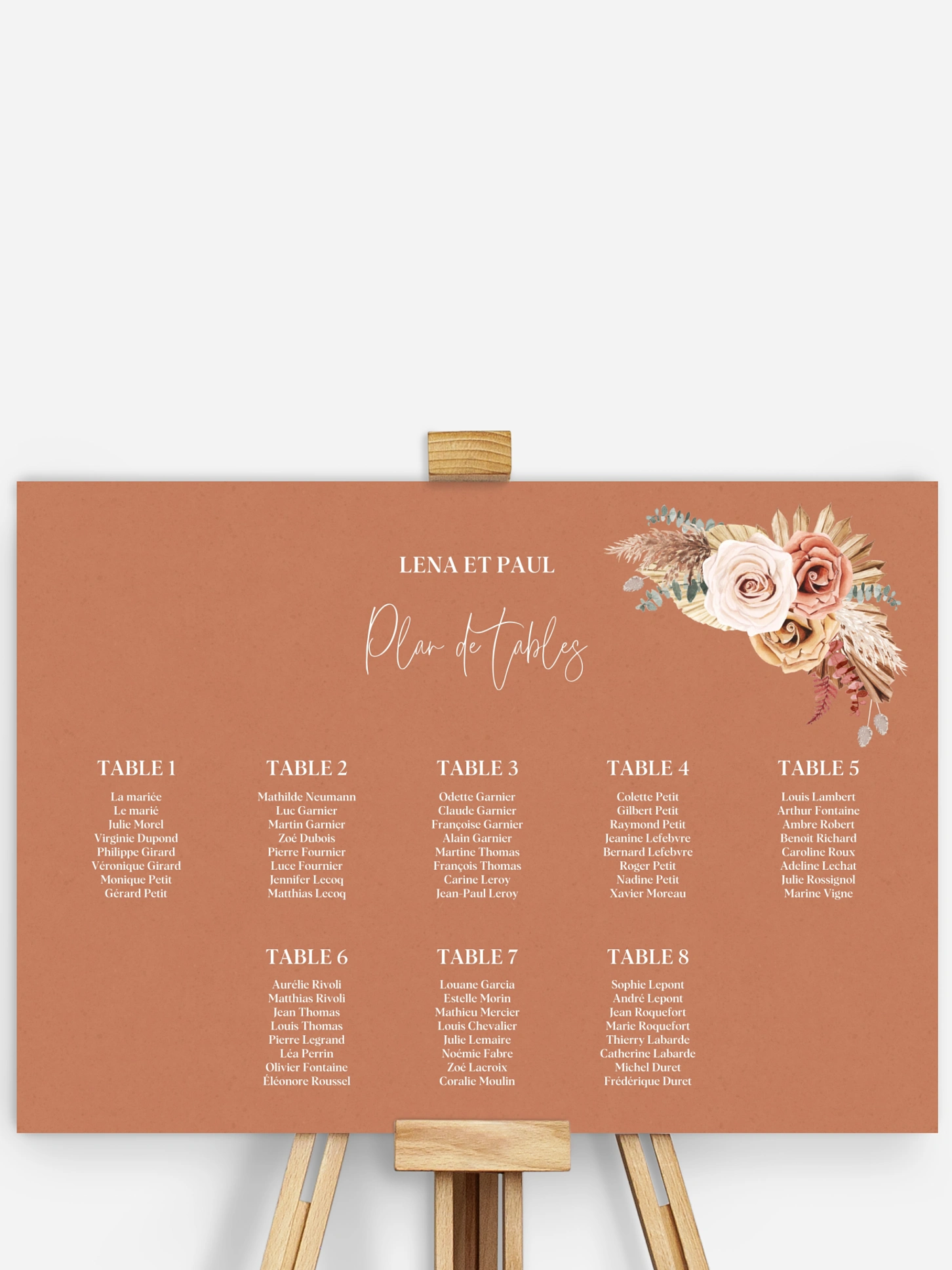 Poster plan de table mariage Esprit bohémien