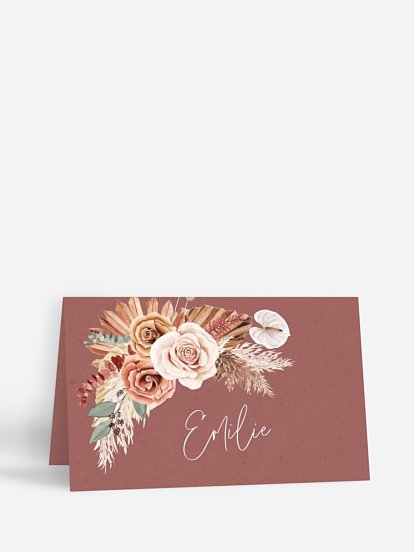 Marque-place mariage Esprit bohémien