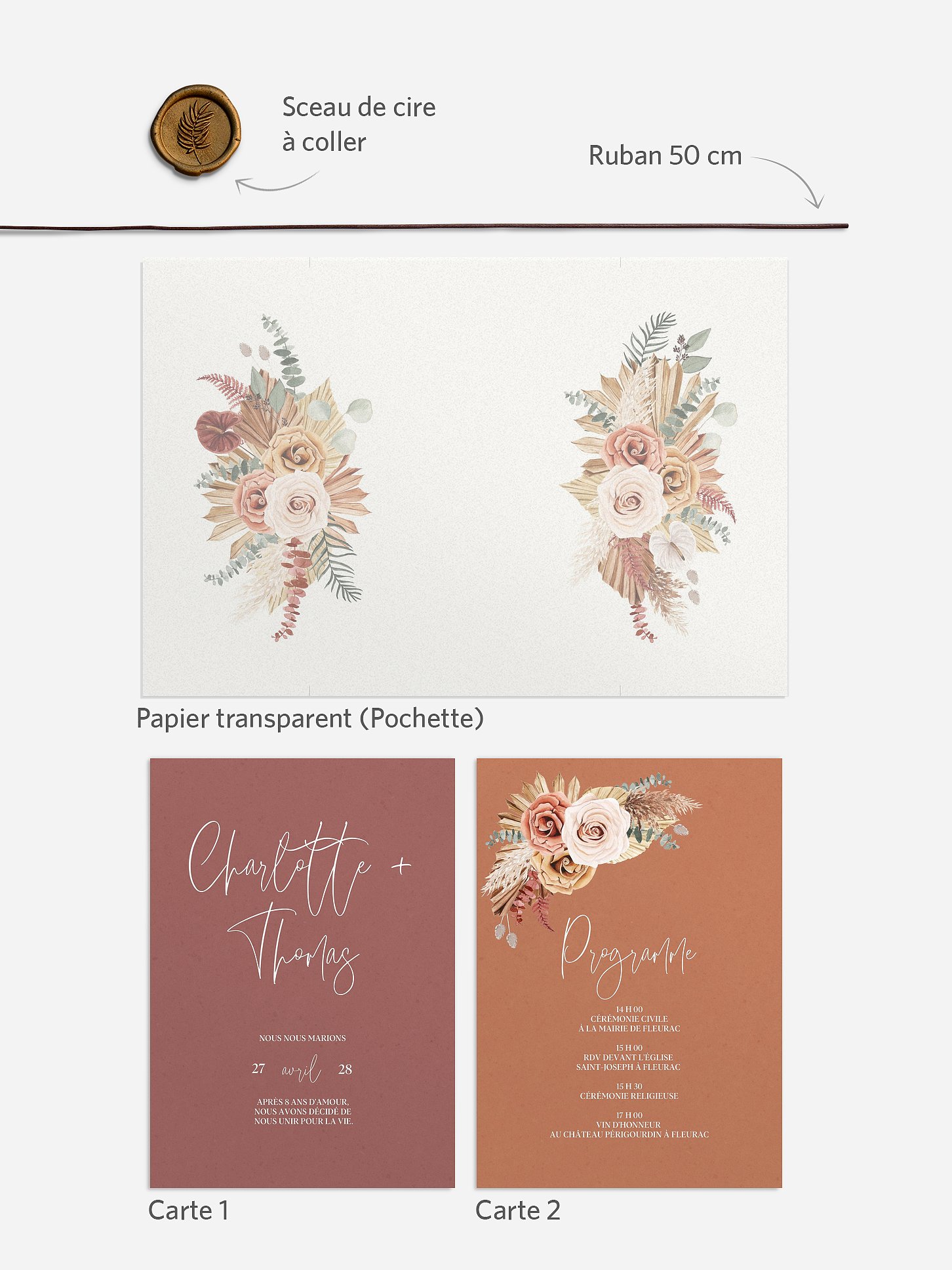Faire-part de mariage Esprit bohémien