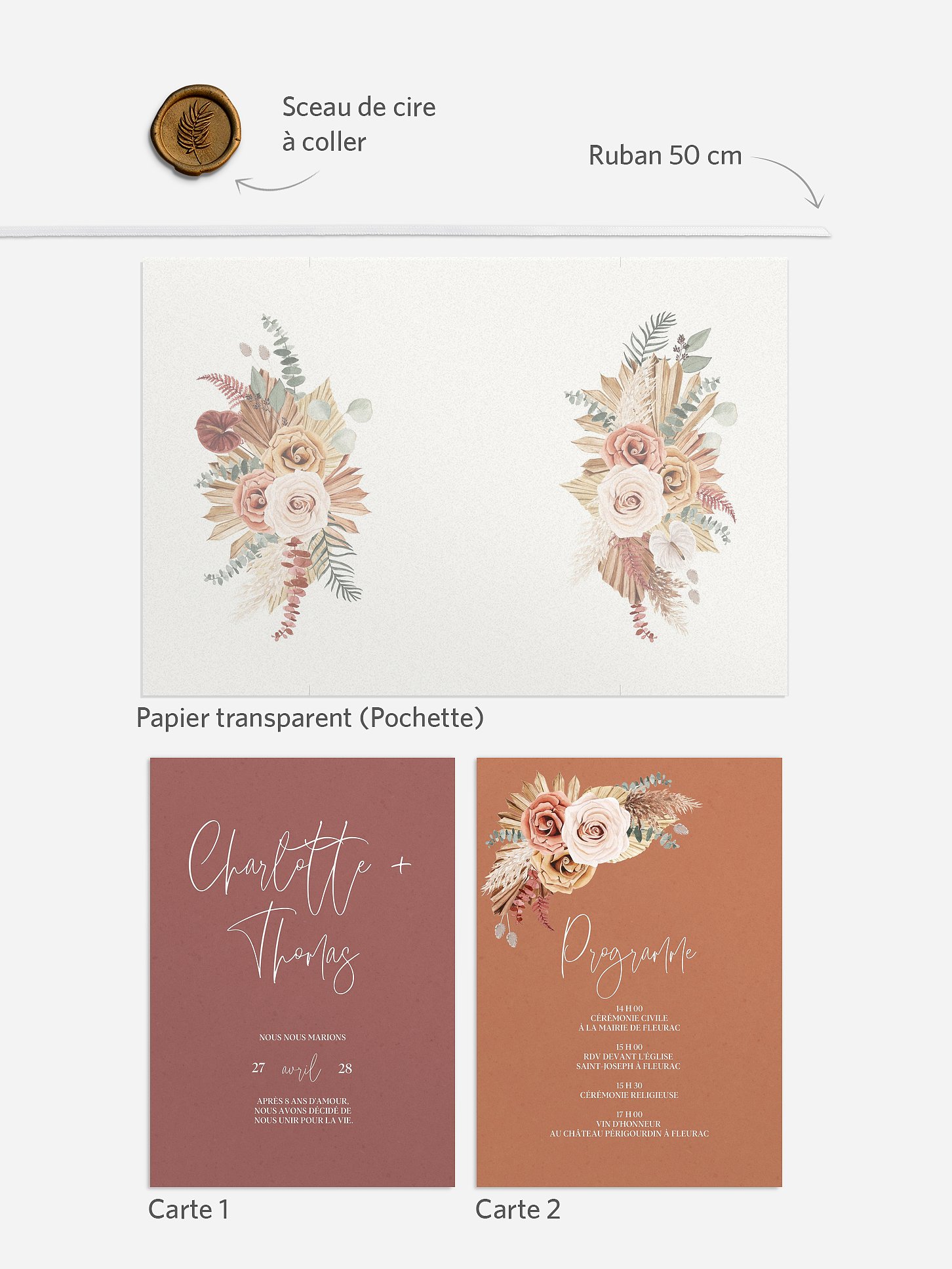 Faire-part de mariage Esprit bohémien