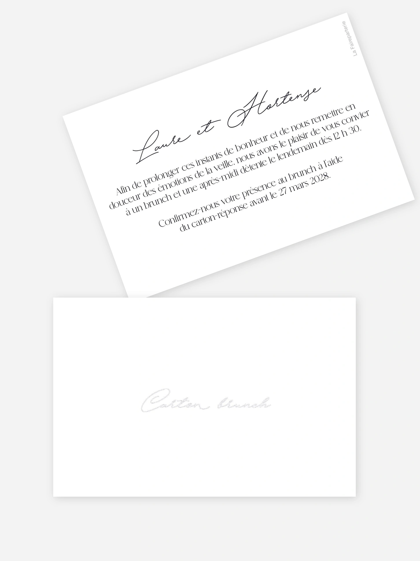 Carte brunch À jamais