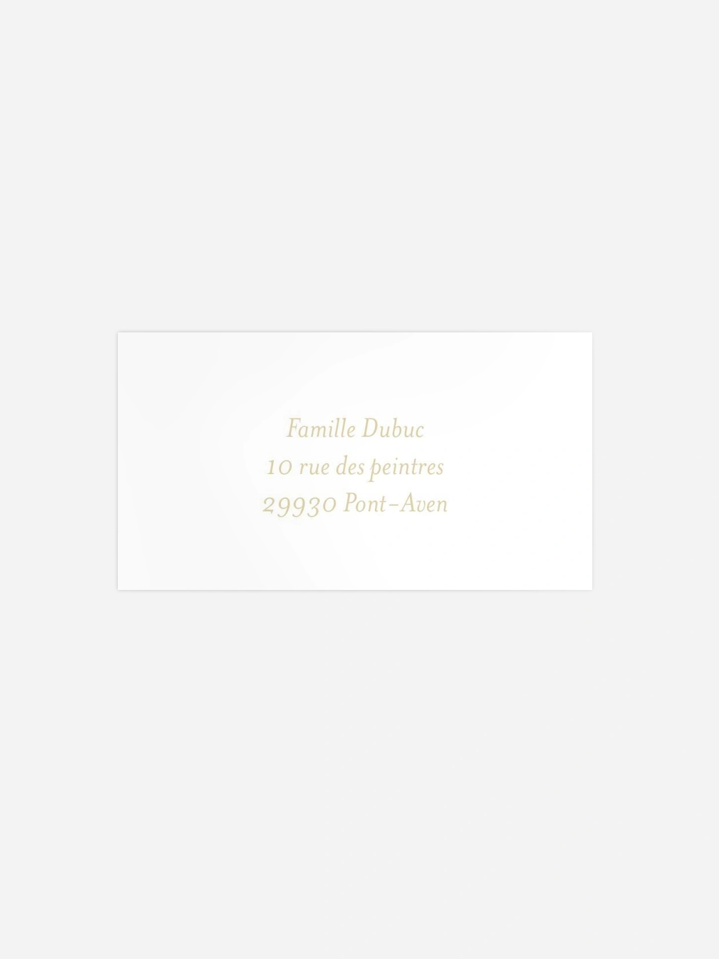 Étiquette destinataire mariage Éternellement reconnaissante