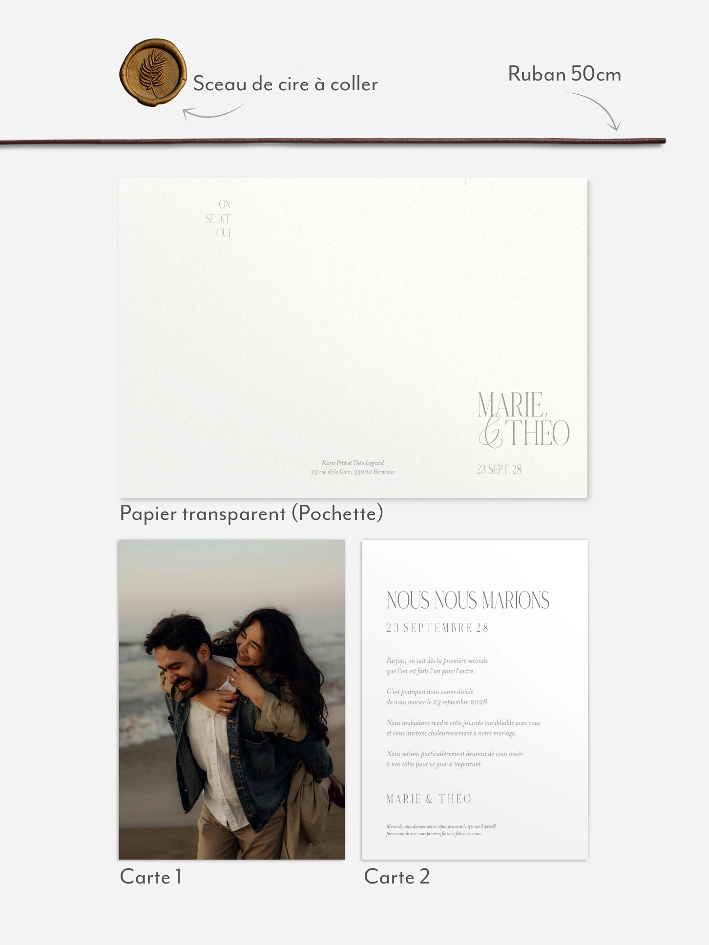 Faire-part de mariage Éternellement reconnaissante