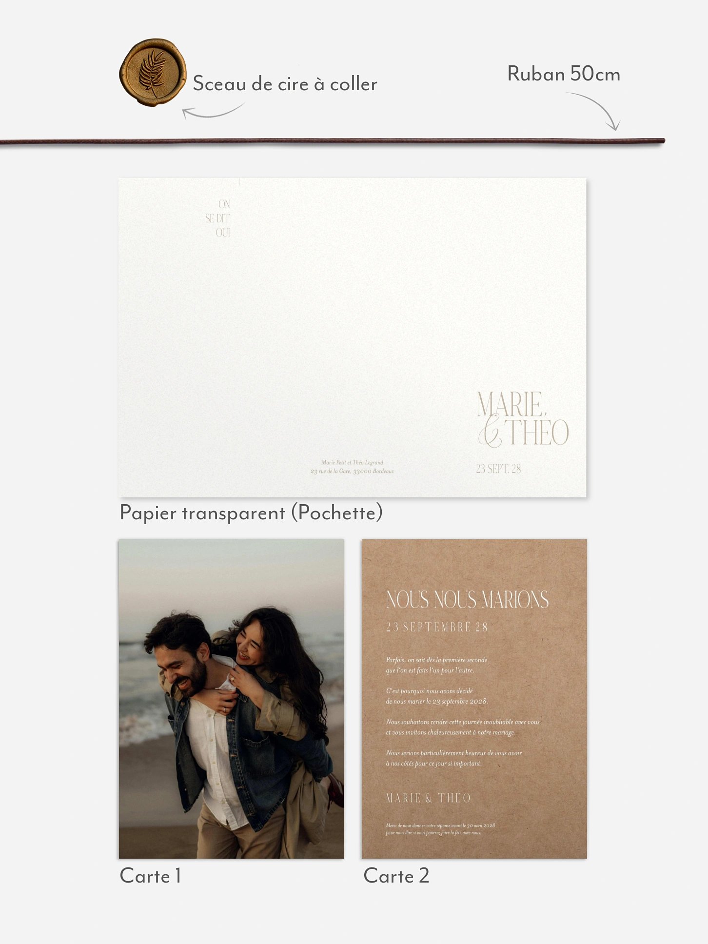 Faire-part de mariage Éternellement reconnaissante