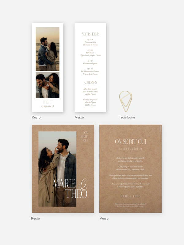 Faire-part de mariage Éternellement reconnaissante