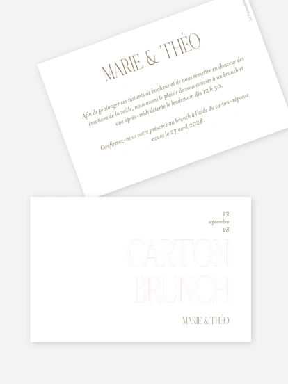Carte brunch Éternellement reconnaissante