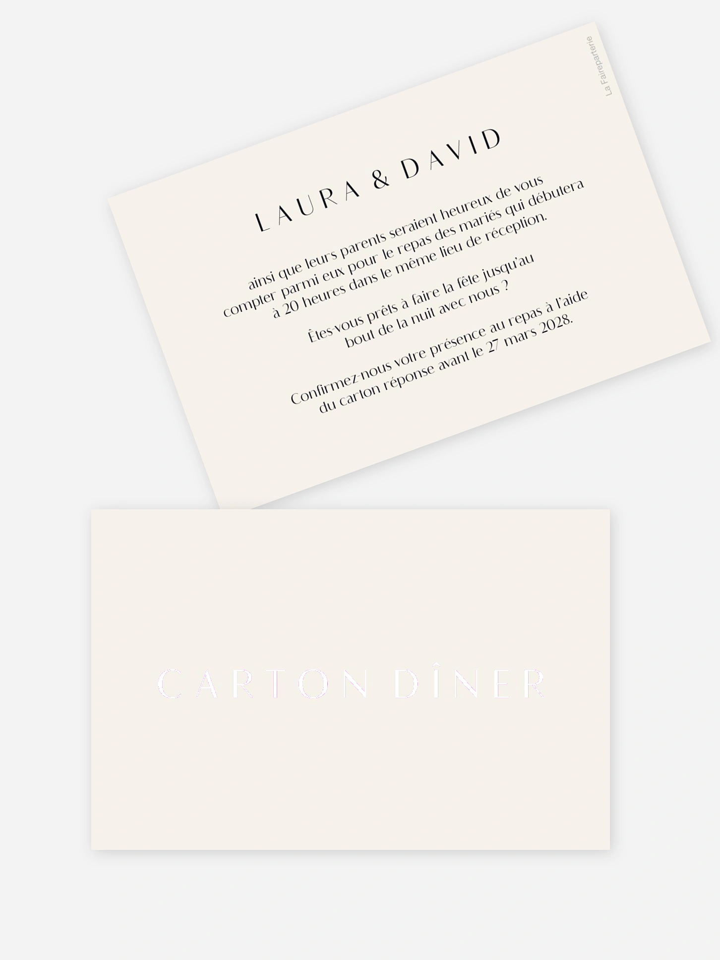 Carton d'invitation Tendre souvenir