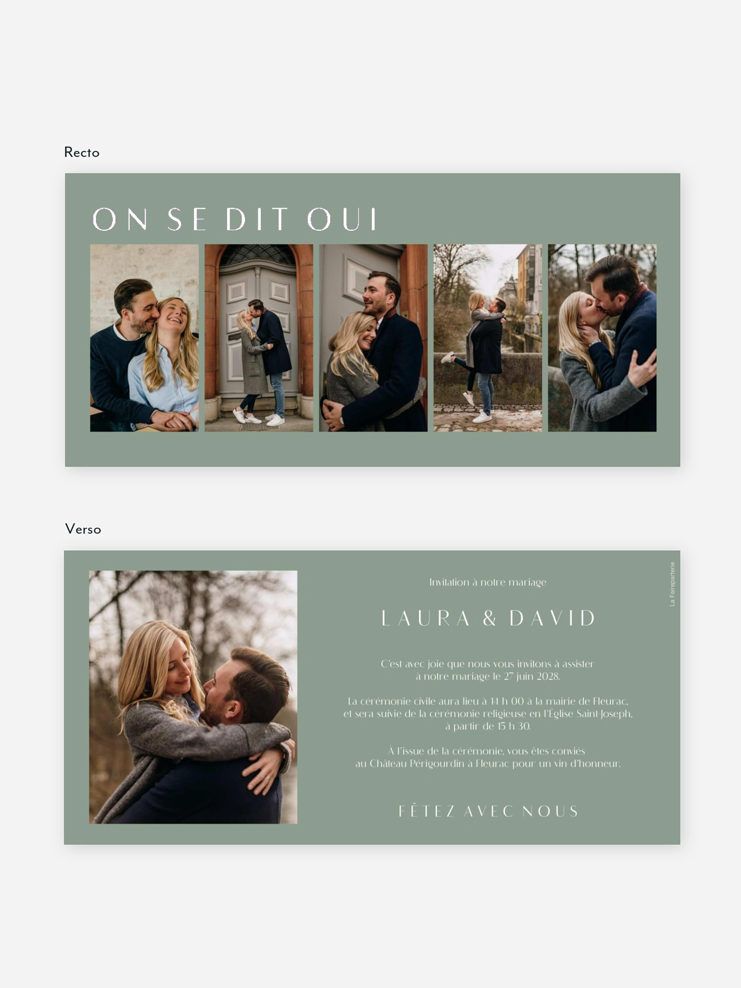 Faire-part de mariage Tendre souvenir