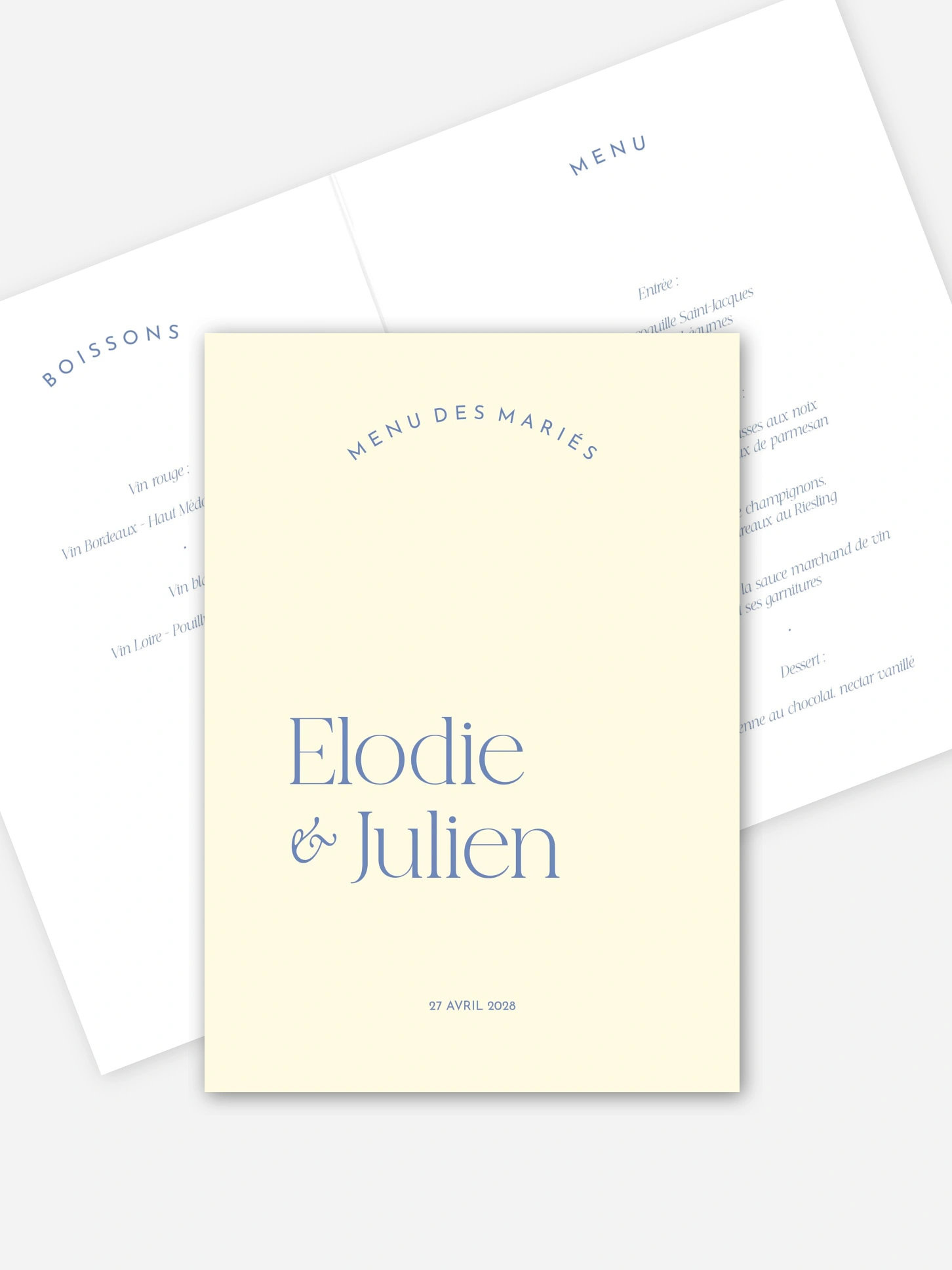 Menu mariage Le Grand Oui