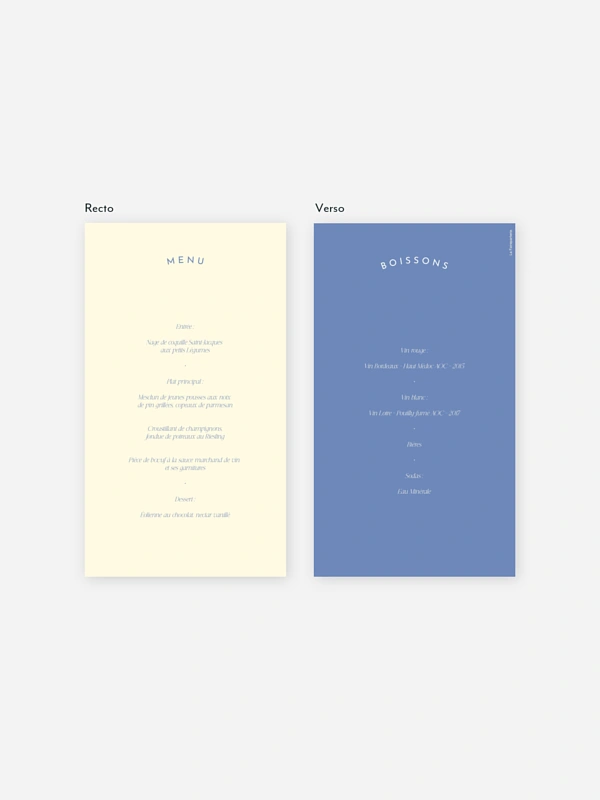 Menu mariage Le Grand Oui
