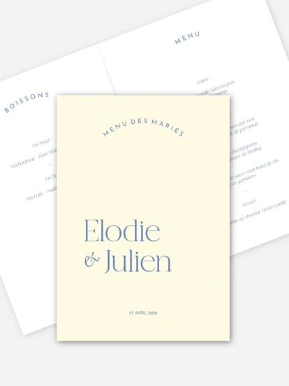 Menu mariage Le Grand Oui
