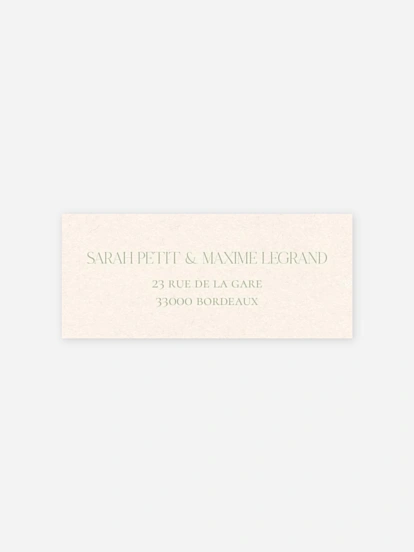 Étiquette expéditeur mariage Jardin de noces