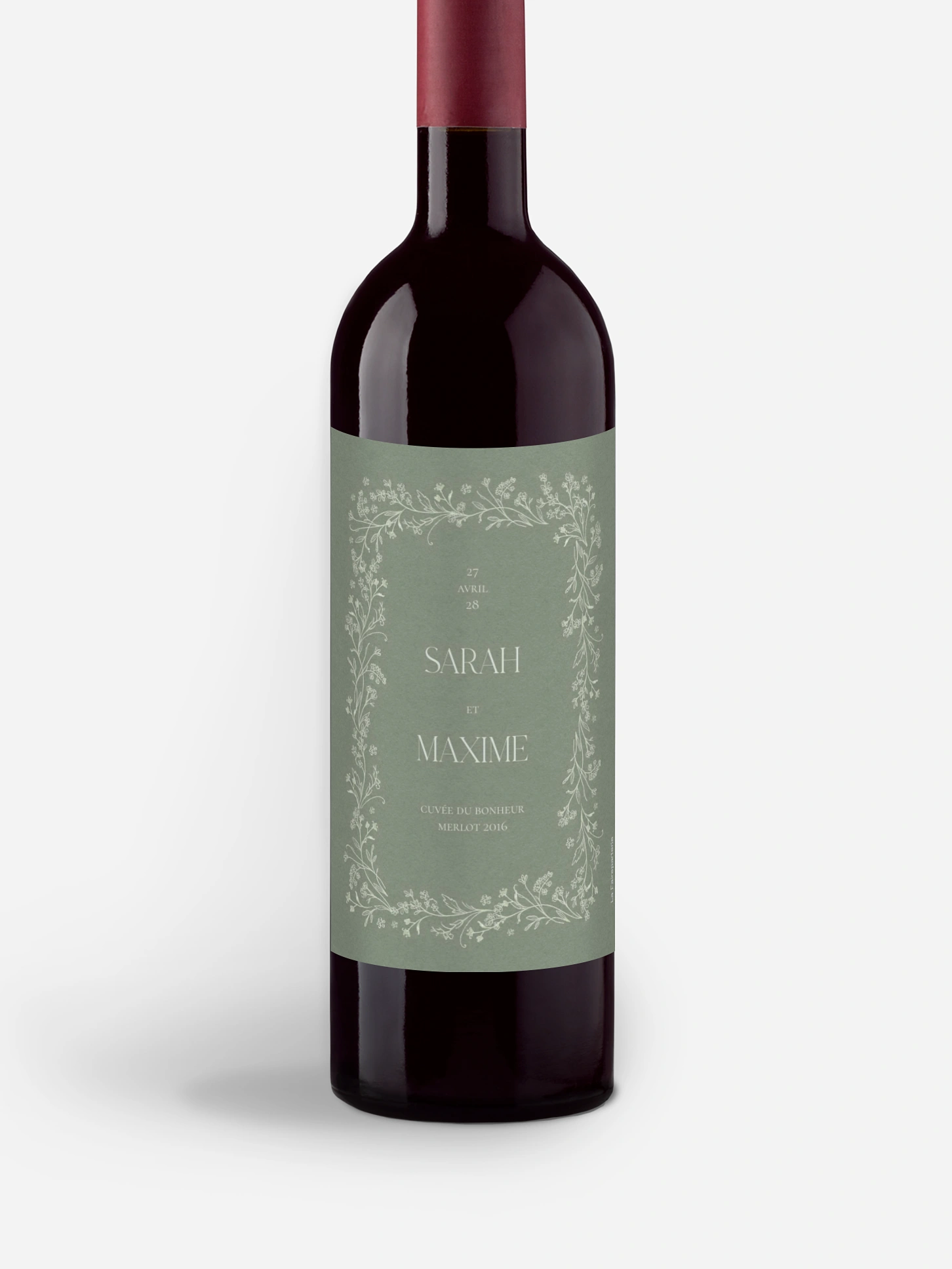Étiquette bouteille Jardin de noces