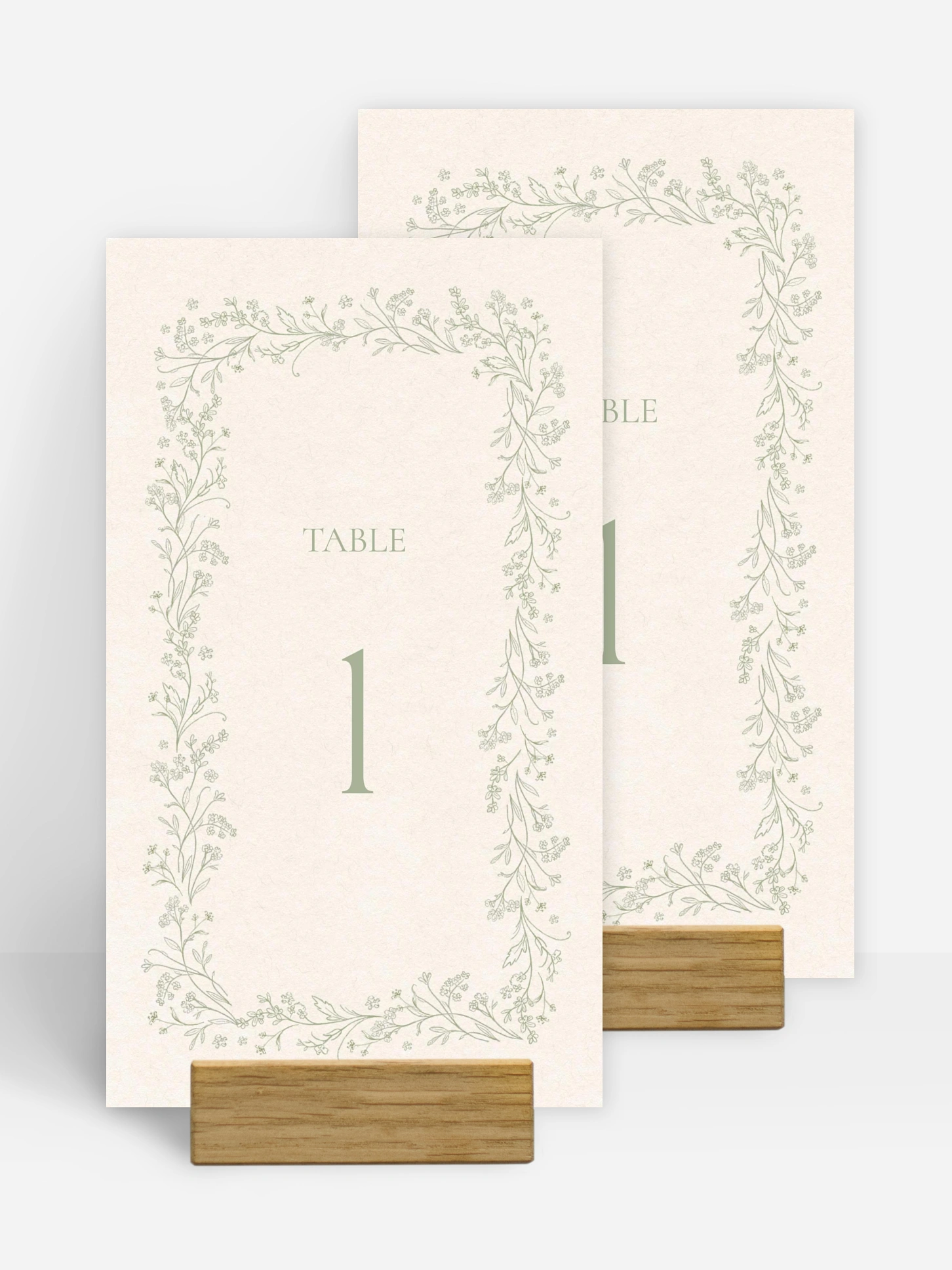 Numéro de table mariage Jardin de noces