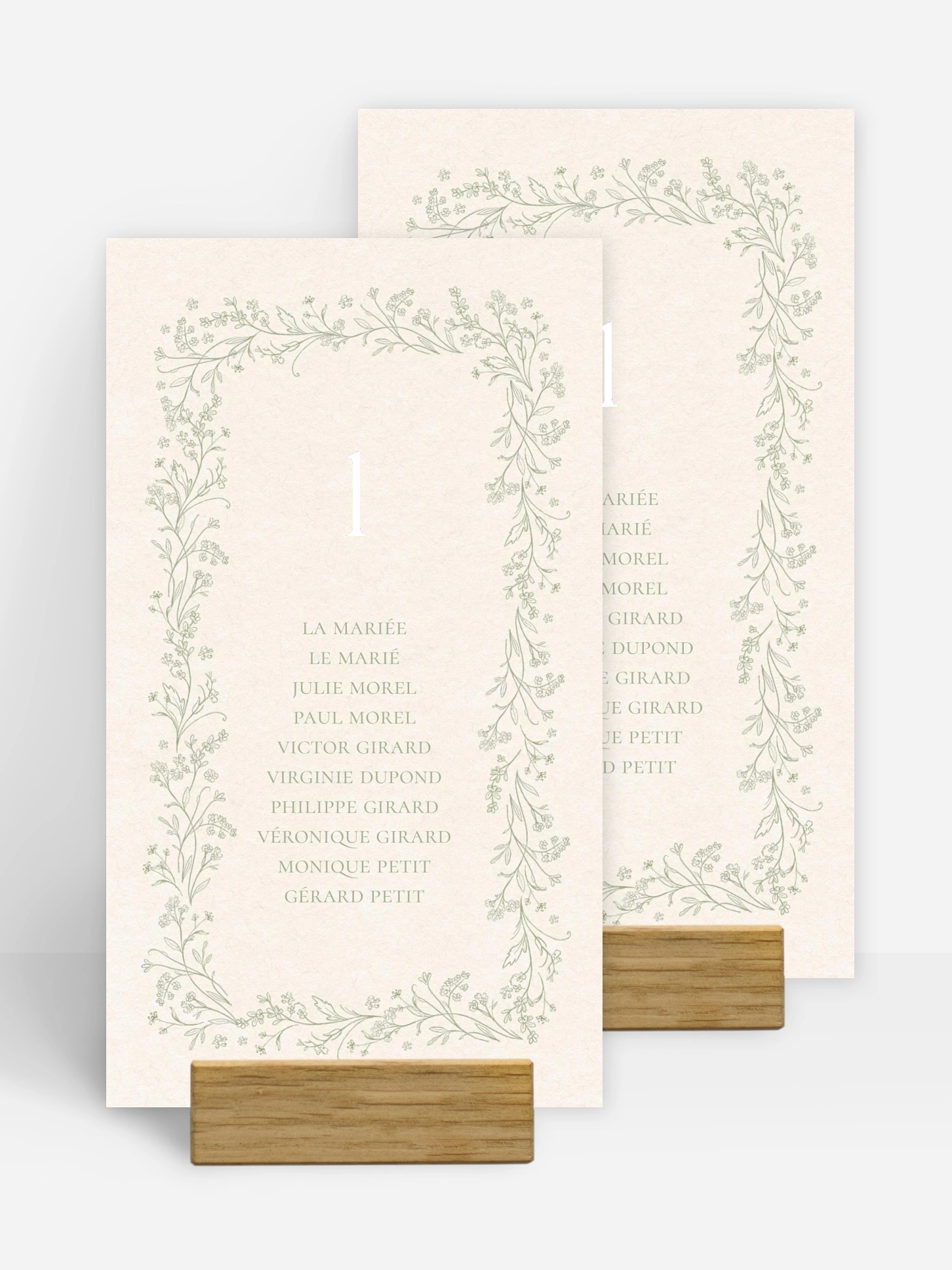 Nom de table mariage Jardin de noces