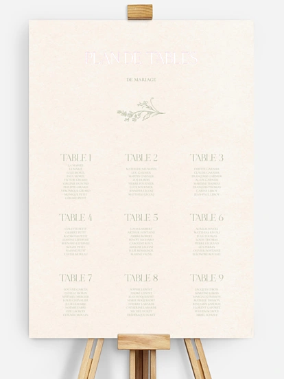 Poster plan de table mariage Jardin de noces