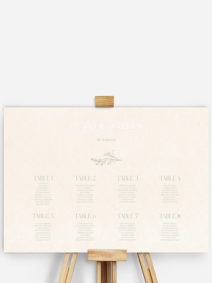 Poster plan de table mariage Jardin de noces