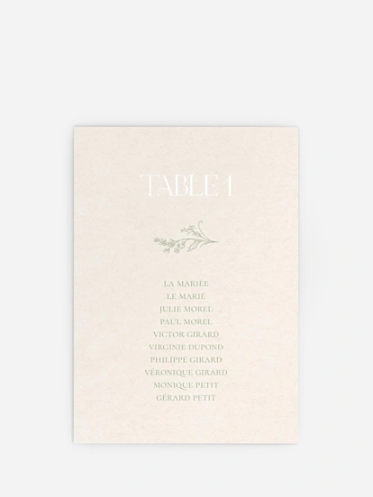 Cartons plan de table mariage Jardin de noces