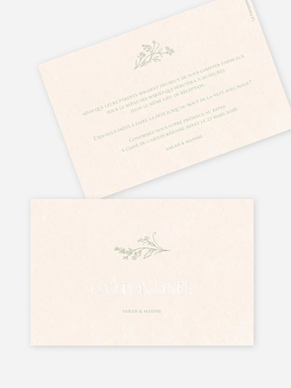 Carton d'invitation Jardin de noces