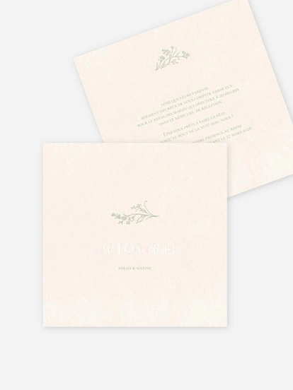 Carton d'invitation Jardin de noces