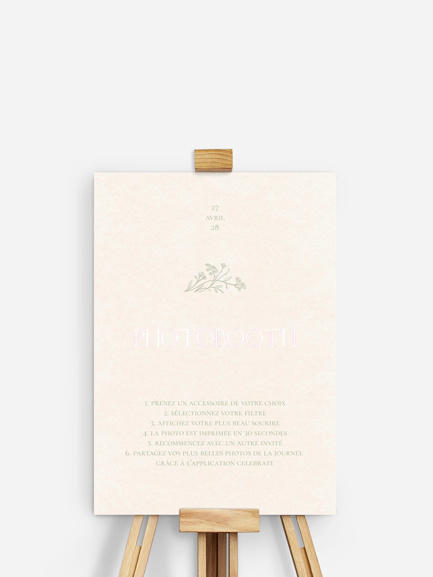 Affiche photobooth mariage Jardin de noces