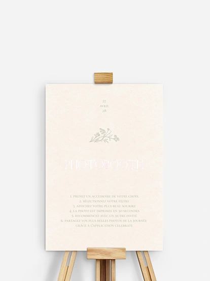 Affiche photobooth mariage Jardin de noces