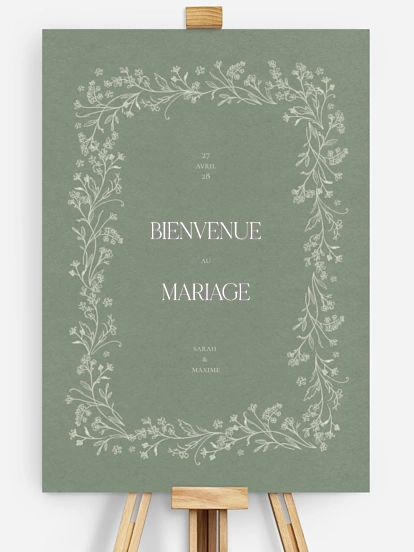 Poster bienvenue mariage Jardin de noces
