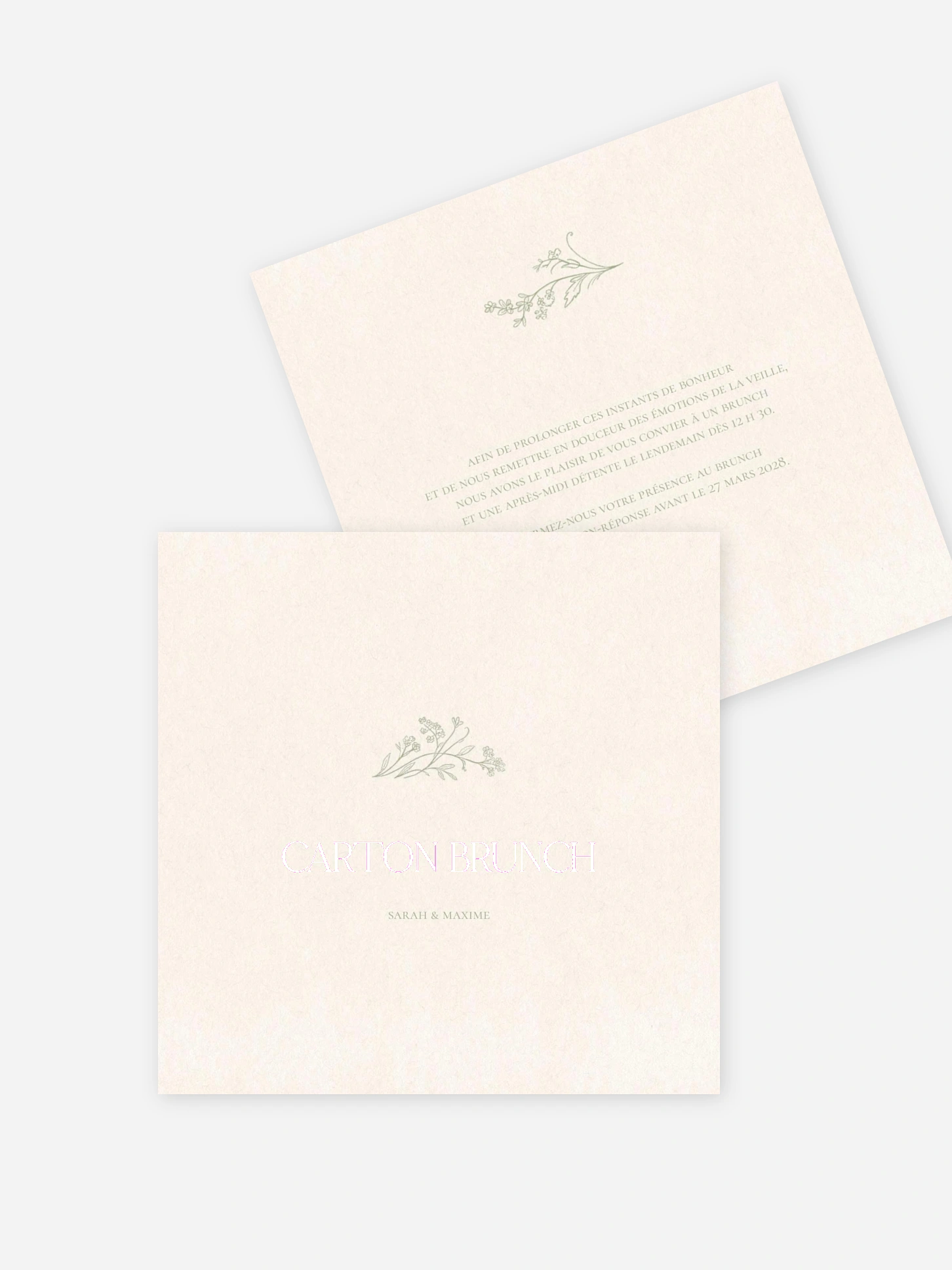 Carte brunch Jardin de noces