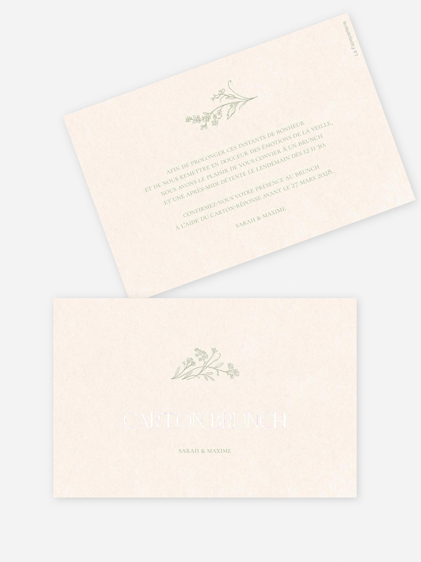Carte brunch Jardin de noces