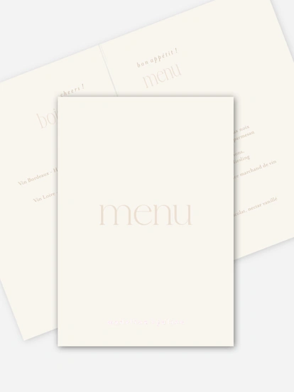Menu mariage Le plus beau jour