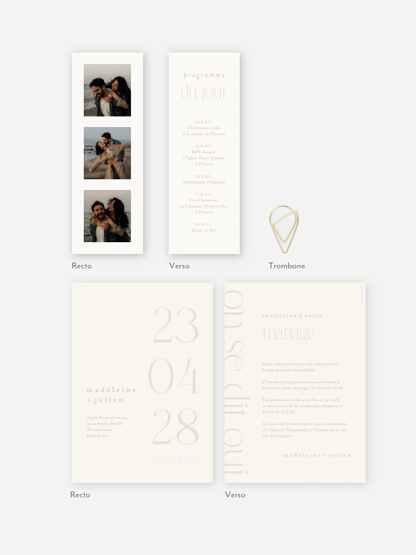 Faire-part de mariage Le plus beau jour