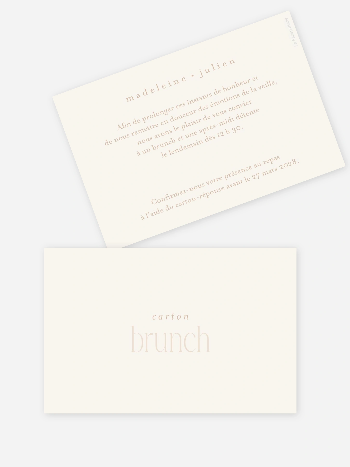 Carte brunch Le plus beau jour