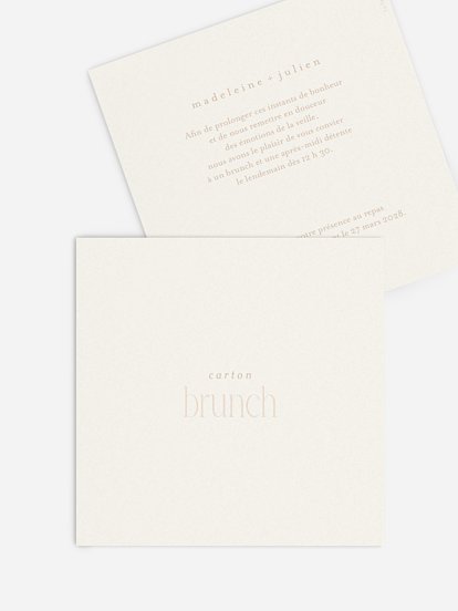Carte brunch Le plus beau jour