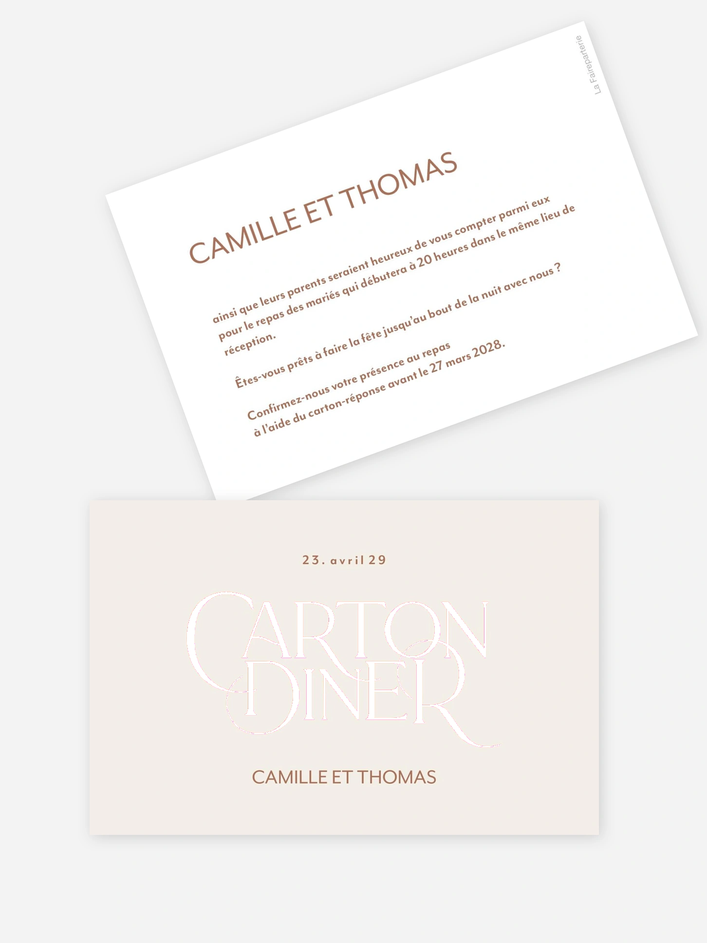 Carton d'invitation Quatre mots