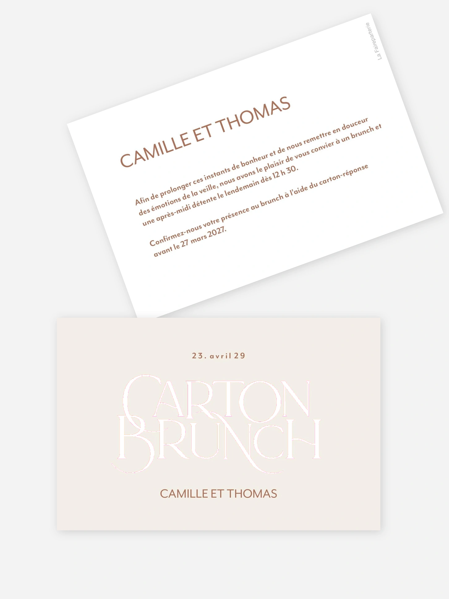 Carte brunch Quatre mots