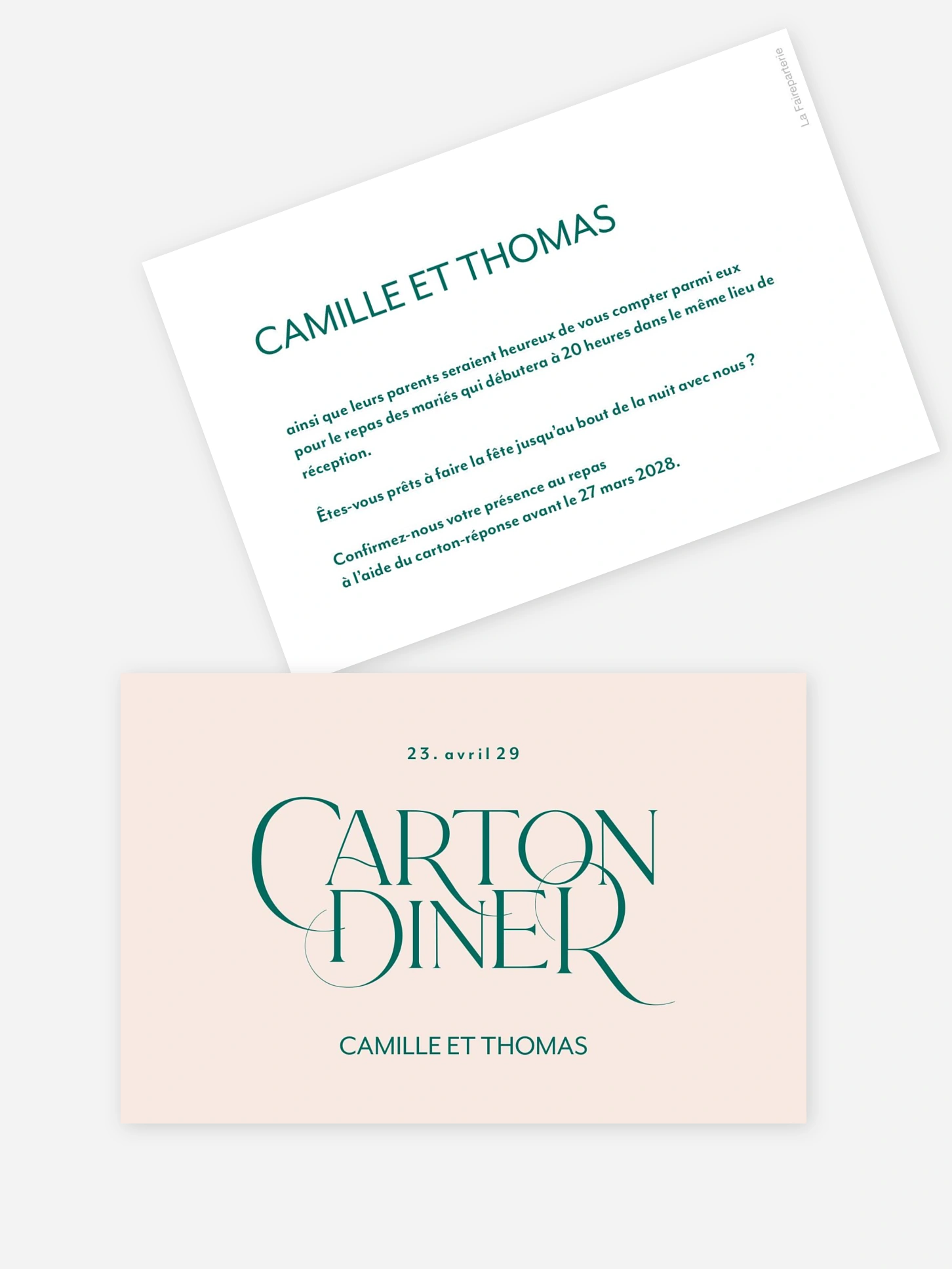 Carton d'invitation Quatre mots