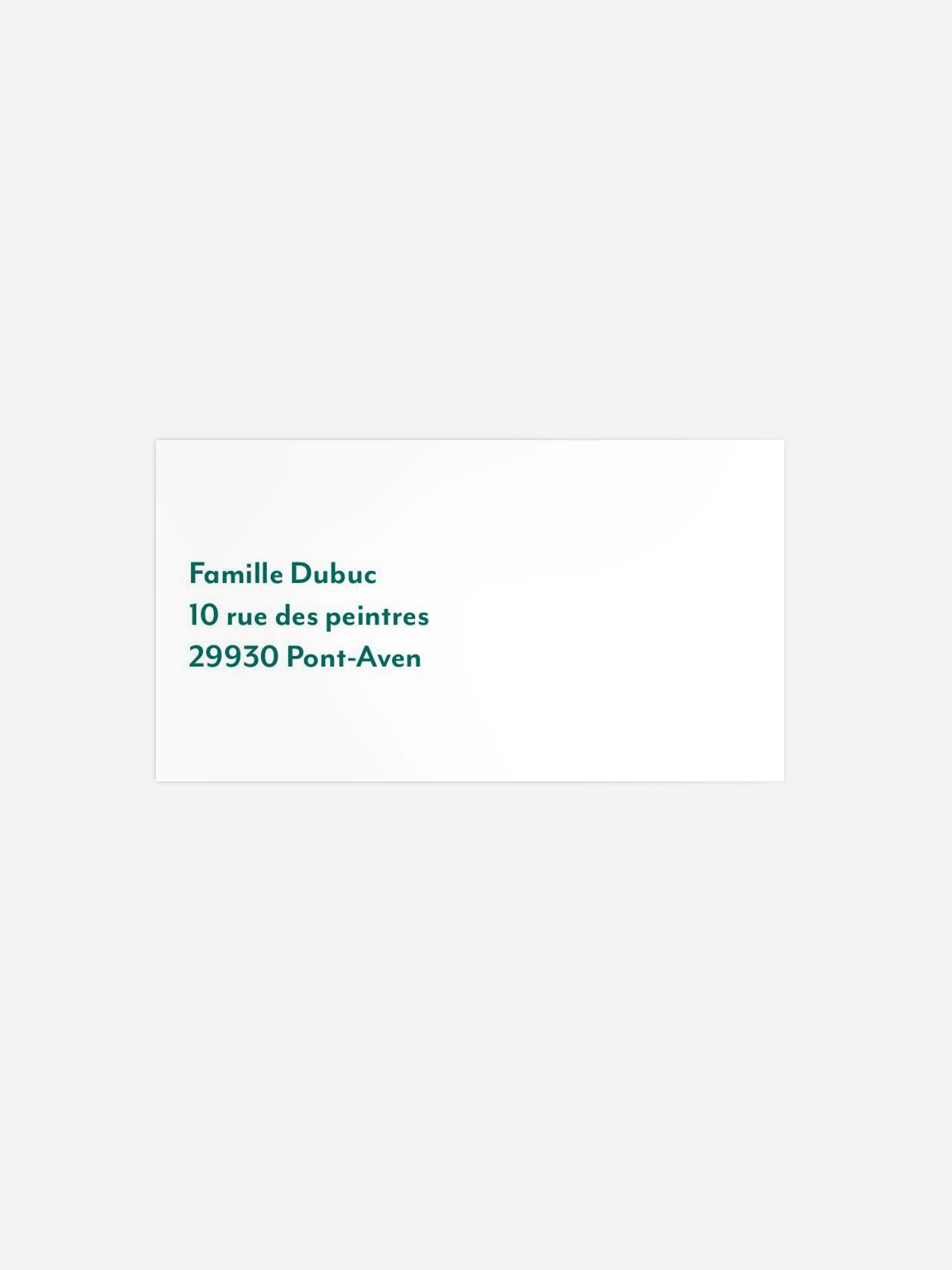 Étiquette destinataire mariage Quatre mots