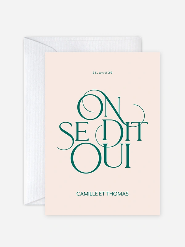 Faire-part de mariage Quatre mots