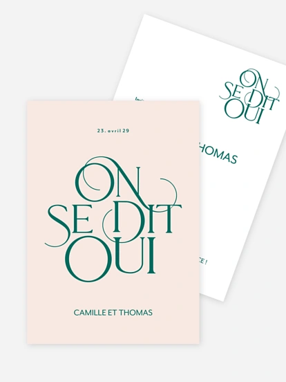 Faire-part de mariage Quatre mots