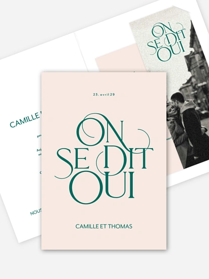 Faire-part de mariage Quatre mots