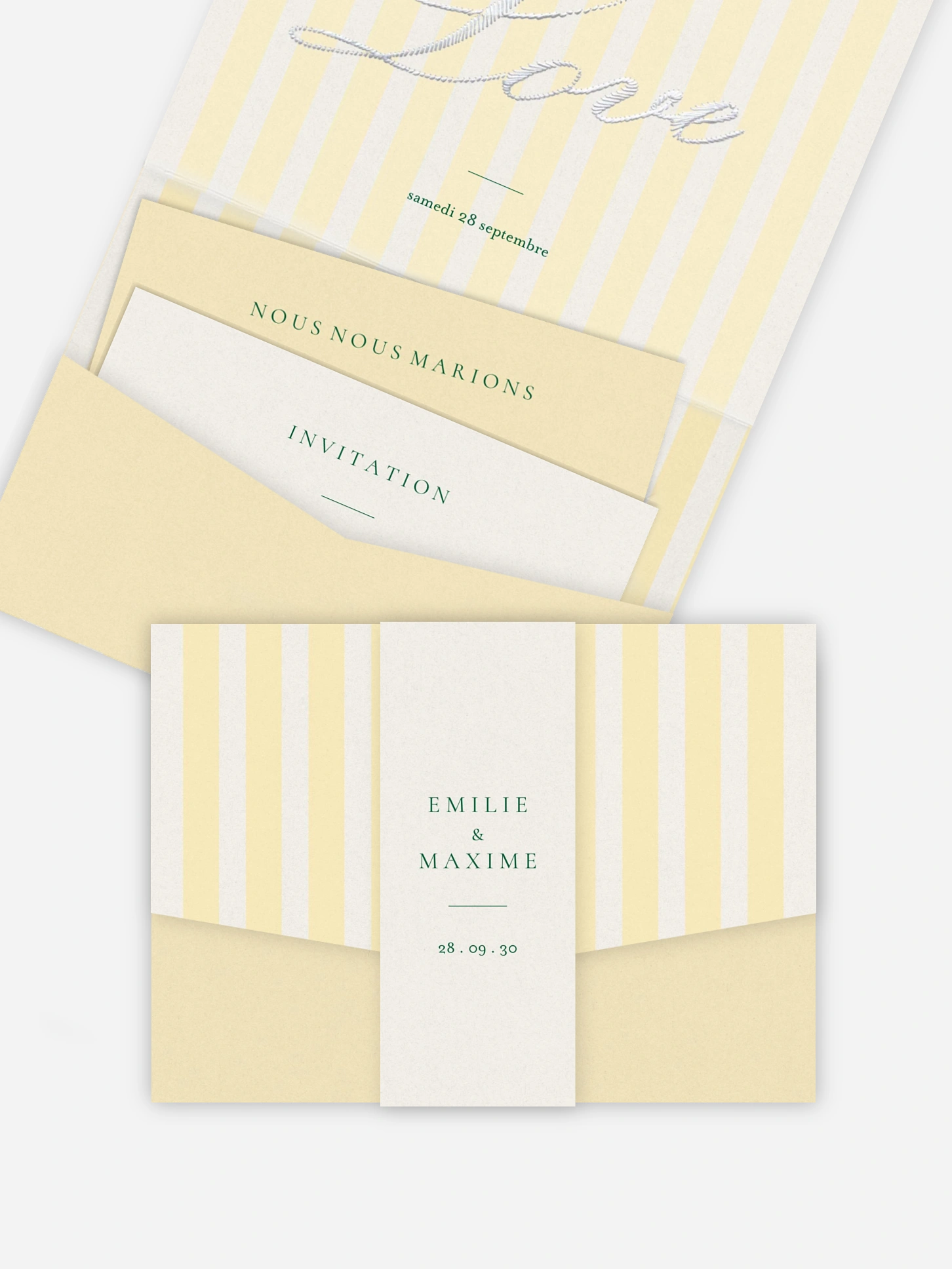 Faire-part de mariage Rayures tendres