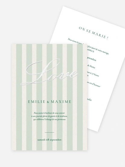 Faire-part de mariage Rayures tendres