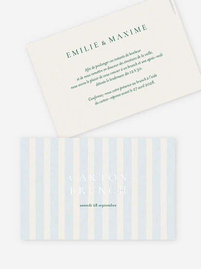 Carte brunch Rayures tendres