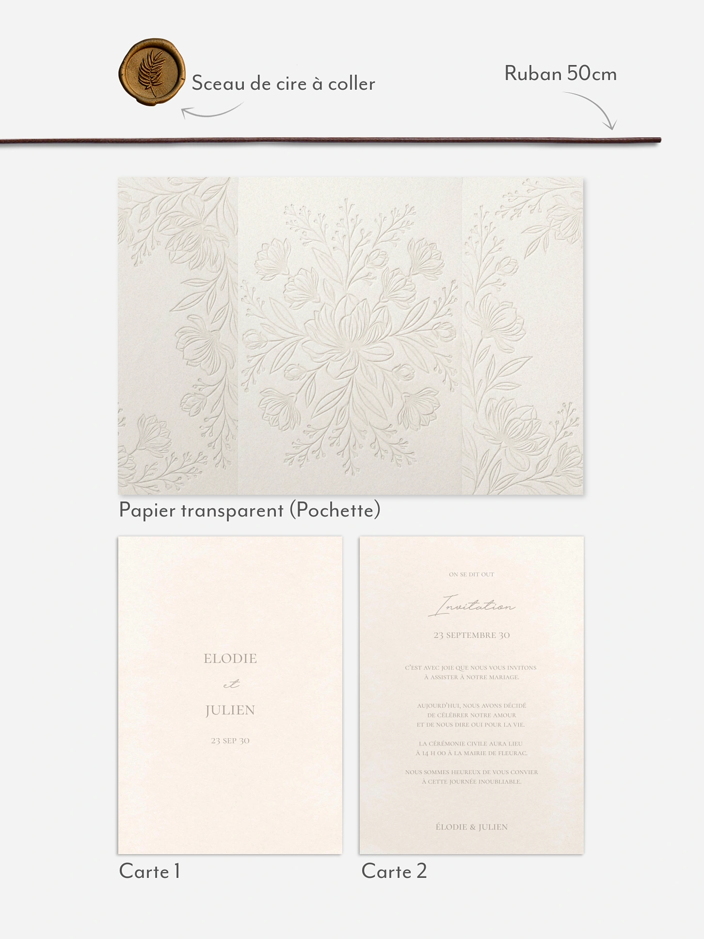 Faire-part de mariage Fleur de velours