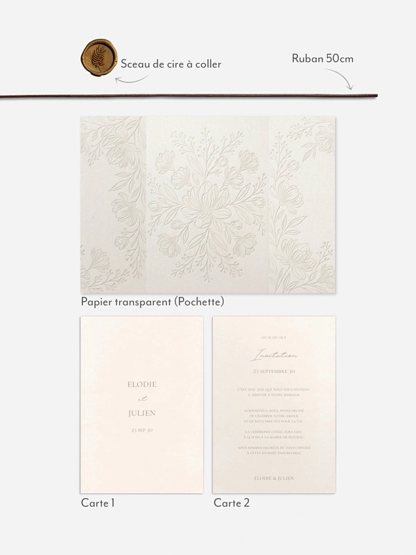 Faire-part de mariage Fleur de velours