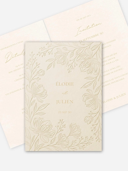 Faire-part de mariage Fleur de velours
