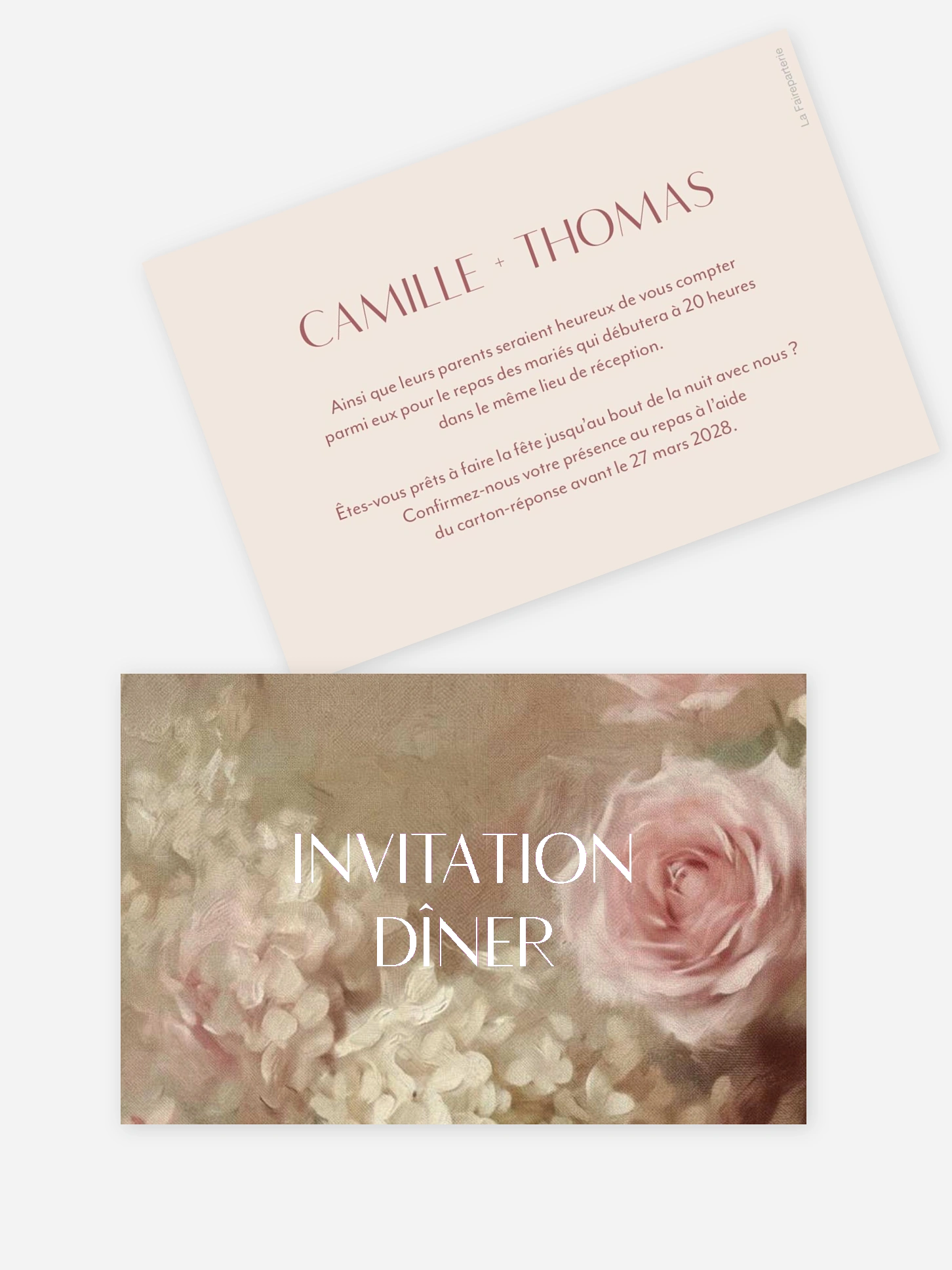 Carton d'invitation L'amour des hortensias