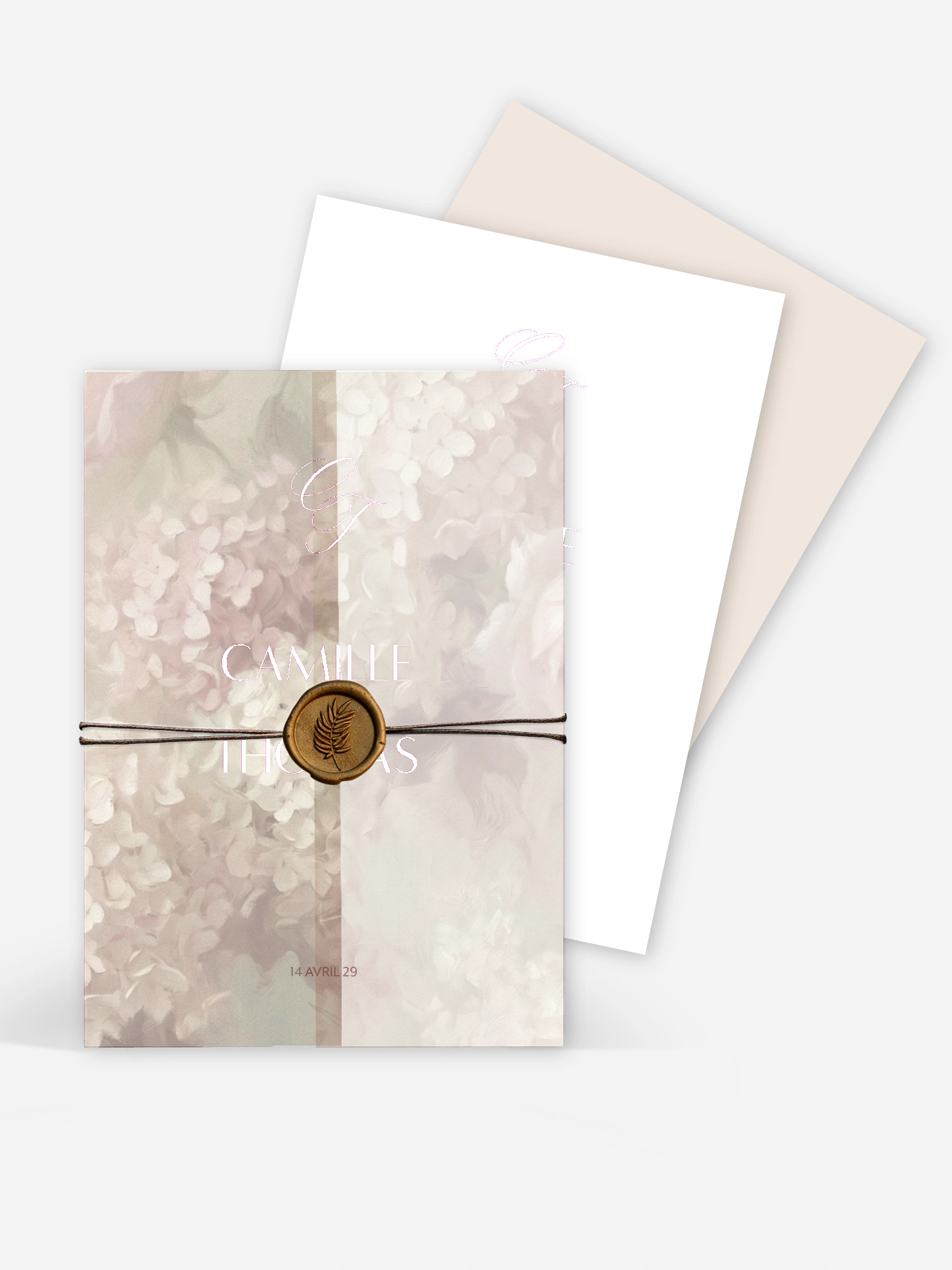 Faire-part de mariage L'amour des hortensias